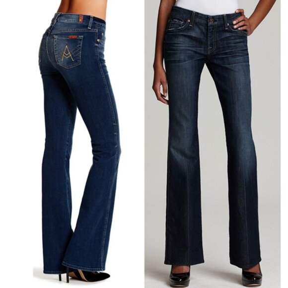 AS-NEW 7 for all mankind "A pocket" boot cut mid-rise jeans - Picture 1 of 10